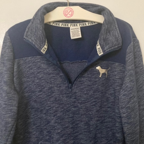 Victoria’s Secret Pink Quarter Zip Pullover Hoodie Size Small Love Pink VsPink - Picture 10 of 17